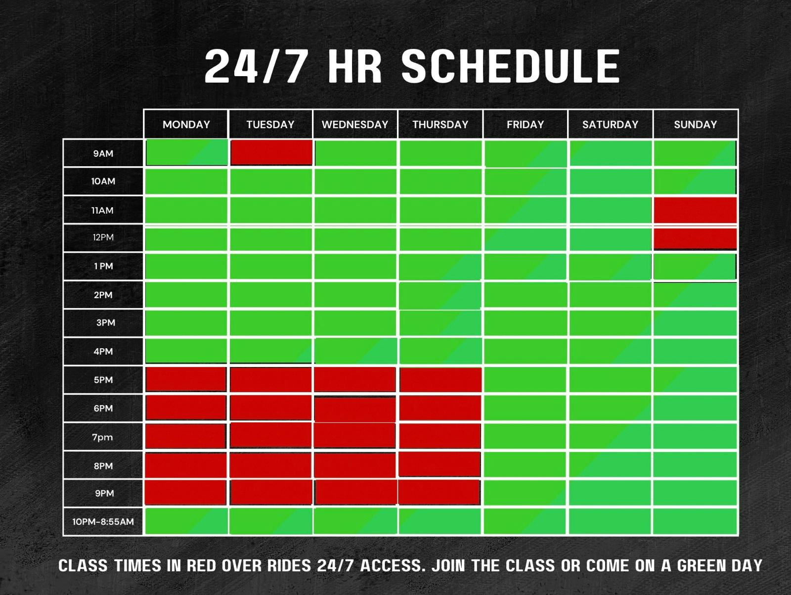 24/7 schedule